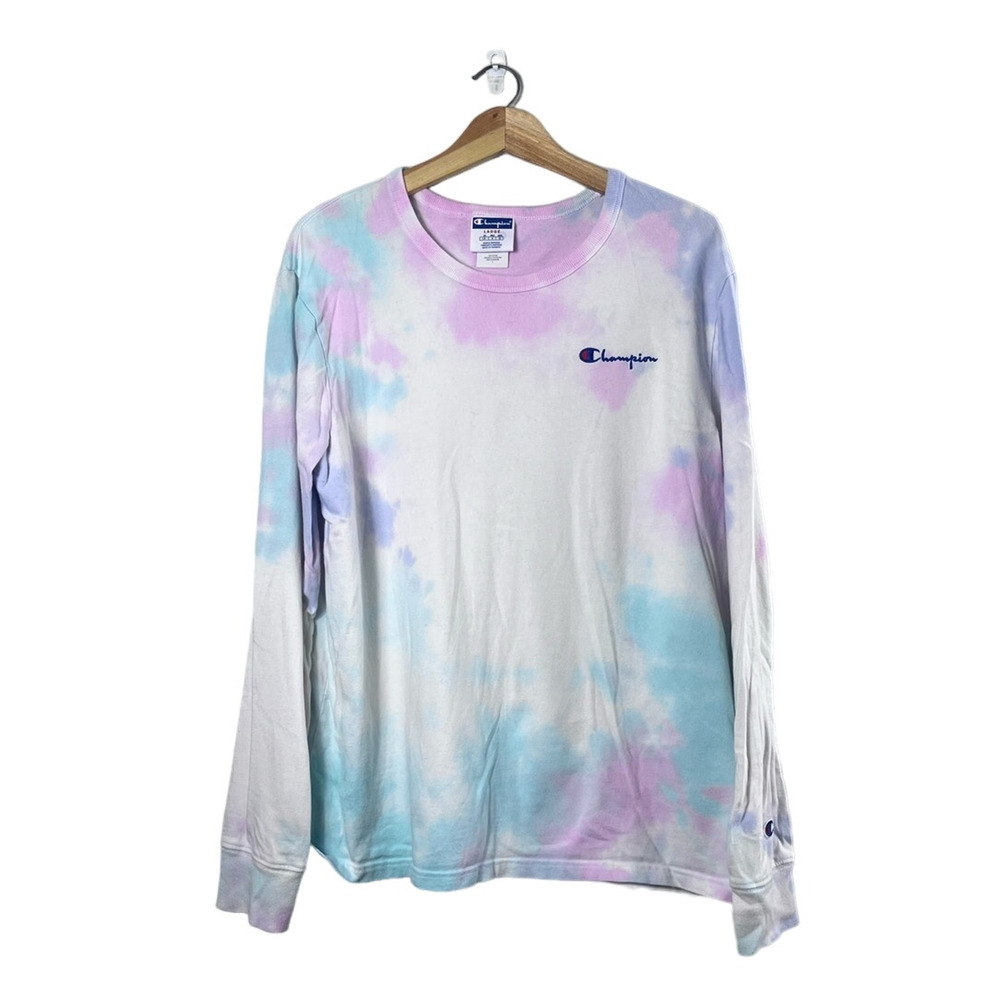 Unisex Long Sleeve Champions Tye-Dye T-Shirt L